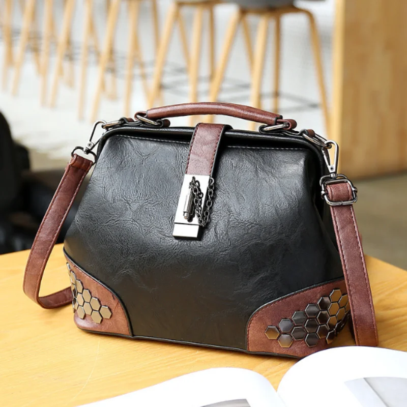 Women\'s Shoulder Bag Women\'s Handbag Fashion Purse Vintage Leather Bag Large Capacity Handbag Inclined Shoulder Bag Mom\'s Bag