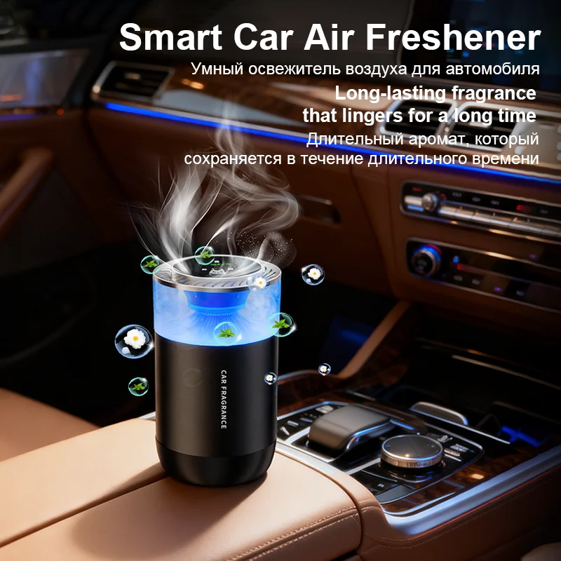 

Smart Aroma Diffuser Auto Car Air Freshener Automatic Spray Quick Eliminate Odors Long Lasting Battery Fragrance for Home Office
