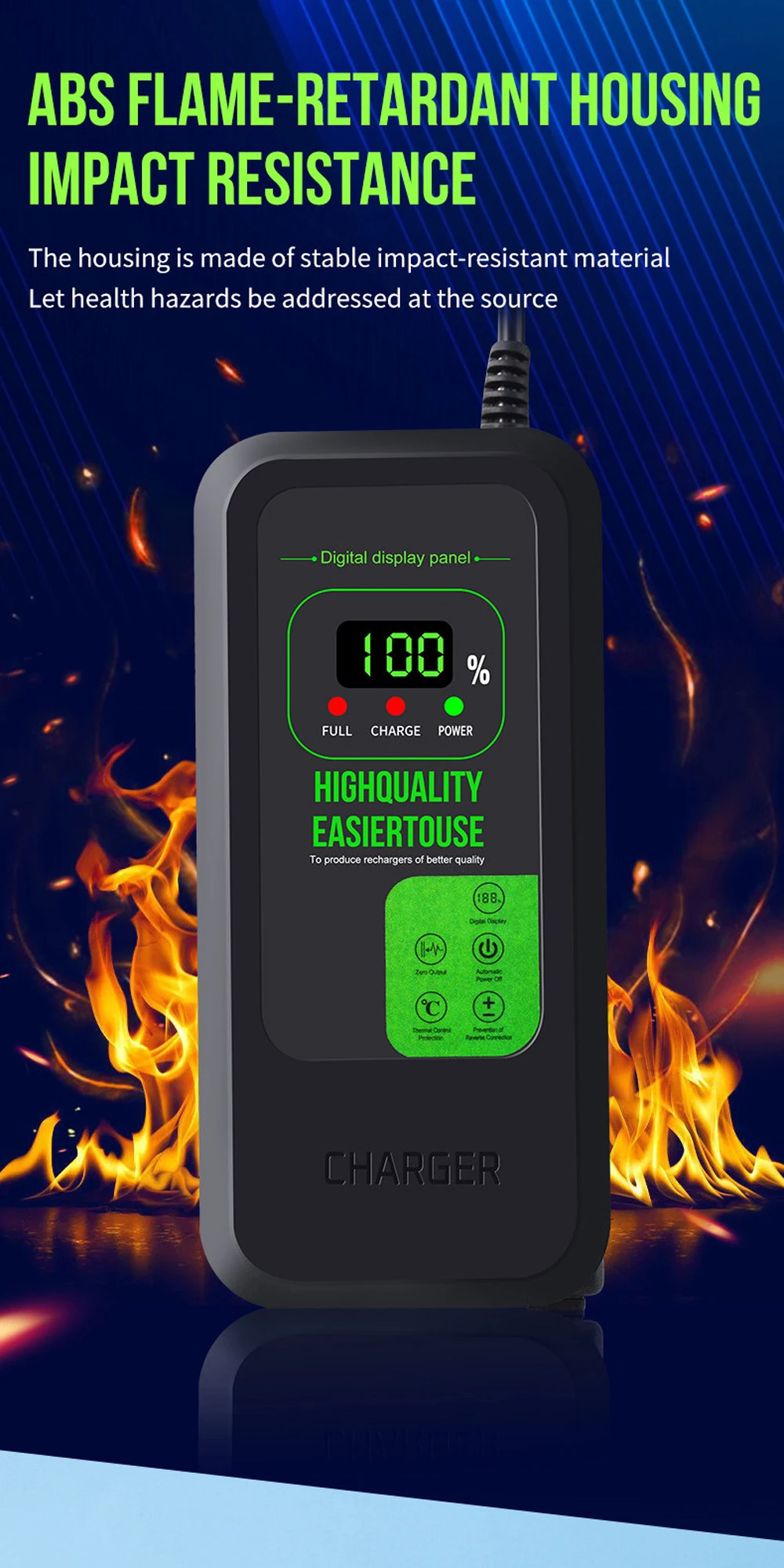 36V 48V 72V Li-Ionen-Ladegerät für Lithium-Batterien 2A/5A mit DC/Dreieck-Stecker für 42V 54,6V 84V Lithium-Batterie-Ladeadapter – Detail 6