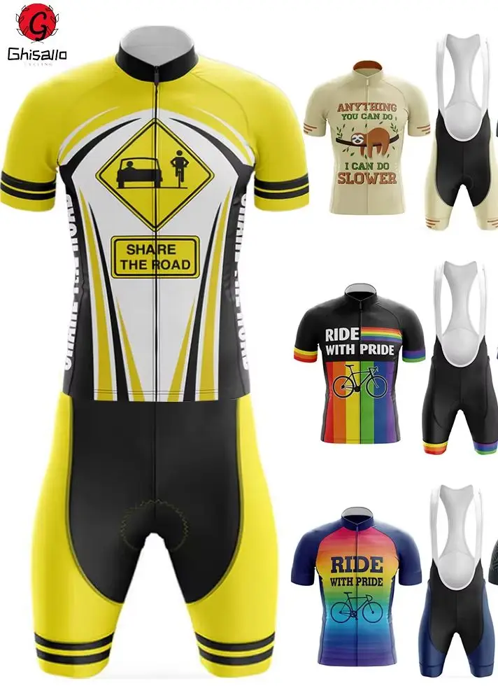 21新スタイル14サイクリングジャージセット自転車スーツバイクサマースリーブメンズビブショーツ服ポルチームメンズバイク20dジェルパッド長持ち