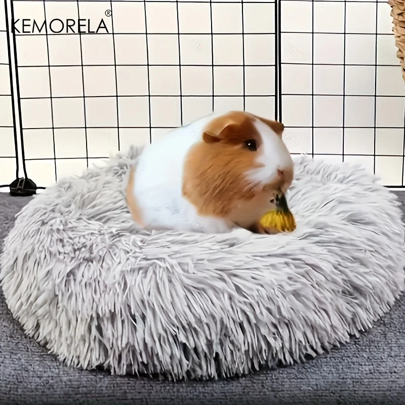 1 Stück ultraweiches Plüsch-Haustiernest, gemütliches warmes Hamster-Schlafbett, rutschfeste Unterseite, isolierte Polsterung für Guinea und andere kleine Tiere – Detail 9
