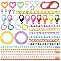 Colorful Mixed Alloy Split Jump Rings Lobster Clasp Eyelets Screw Pins Keychain DIY Jewelry Making Accessories Supplies