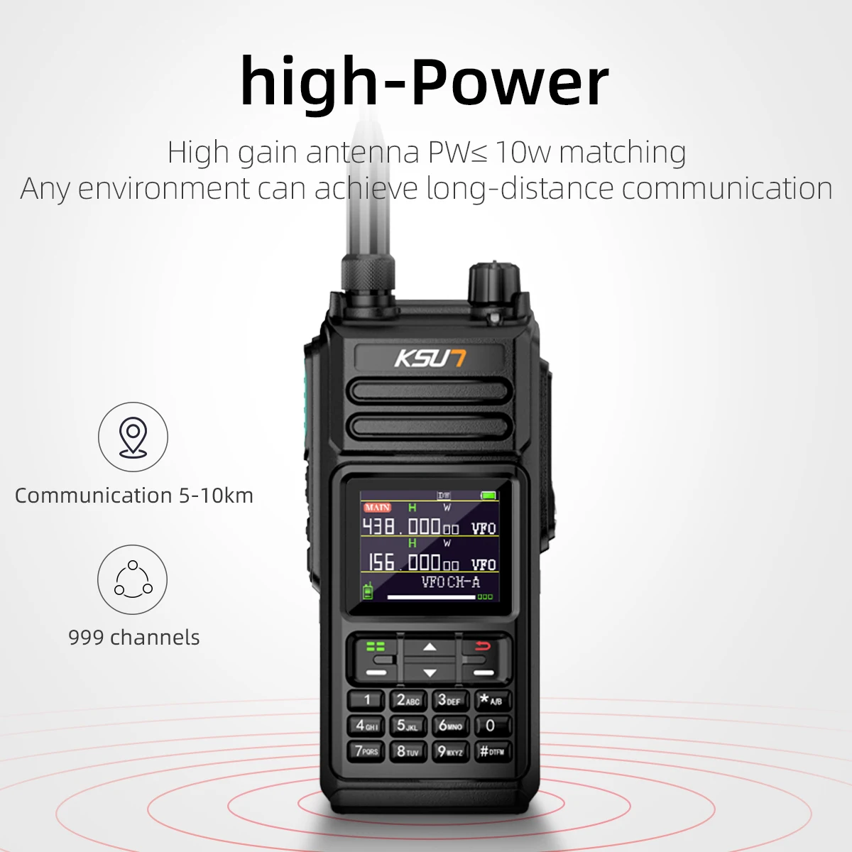 KSUN UV75P 10W DTMF Call SOS VHF UHF ثنائي النطاق اتجاهين راديو IP68 مقاوم للماء لاسلكي تخاطب