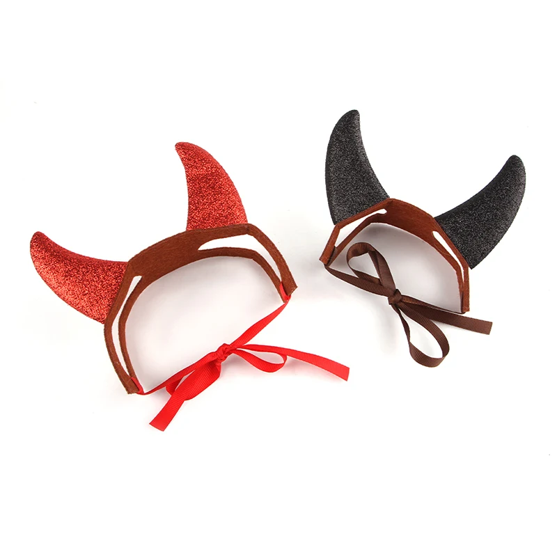 Pet Cosplay Costume Halloween Funny Devil Horns Headband Pet Cat Dog Festival Party Clothing Pet Decoration Accessories Gifts