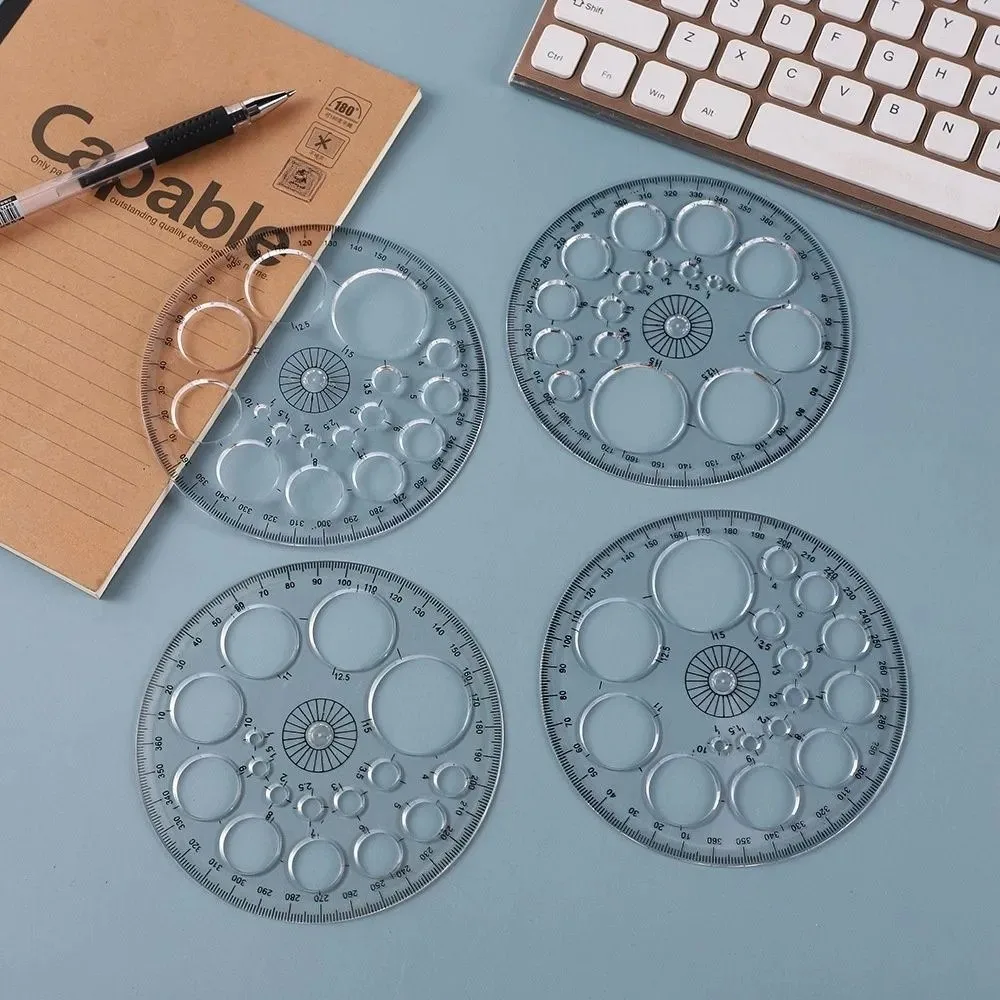 Circular Scale Plastic Ruler Template Transparent Circle Drawing Tool 360 Degree Protractor‌ Measuring Geometric Template Ruler