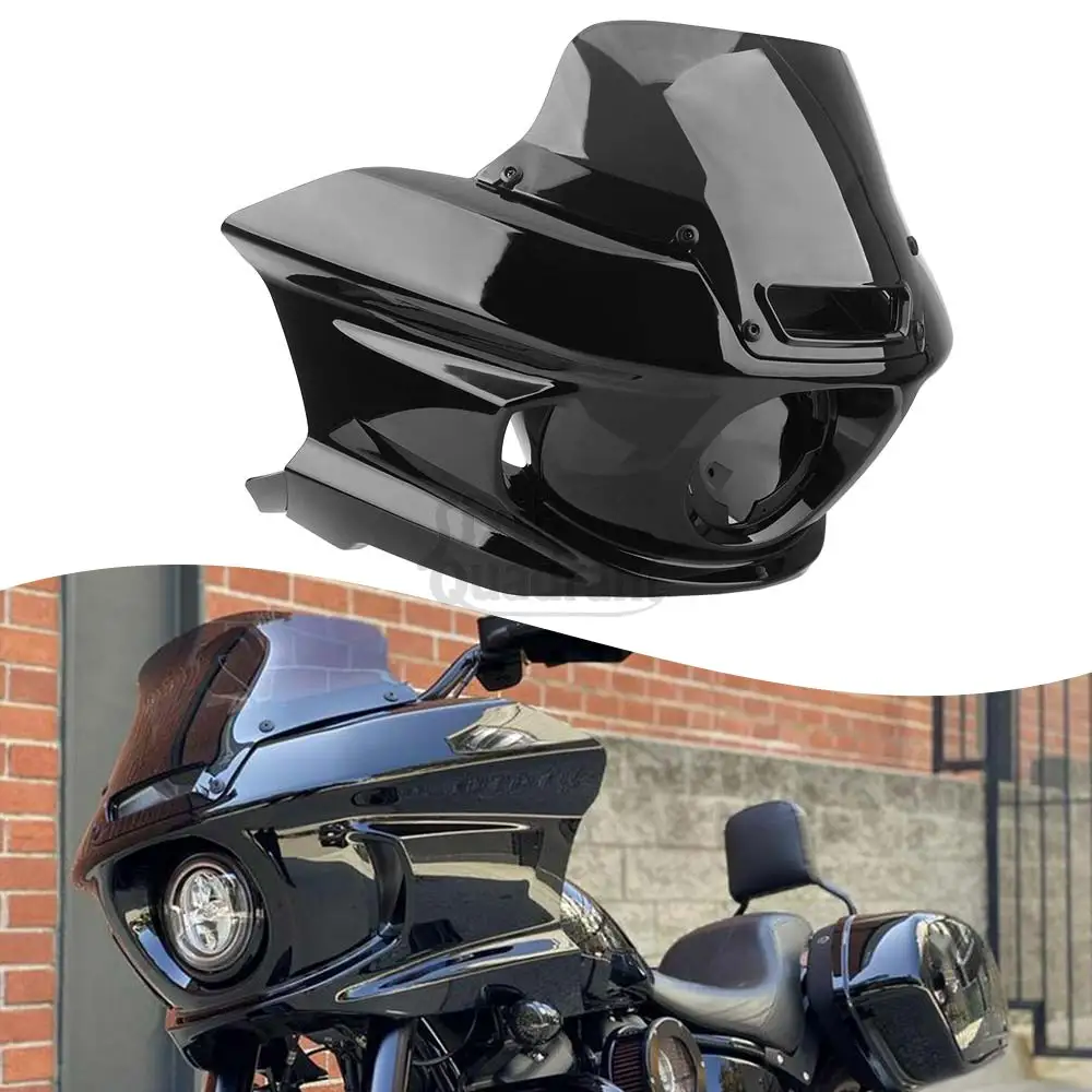 Front Headlight Fairing Windshield Windscreen Protector Cover Motorcycle for Harley Softail Low Rider ST/ El Diablo FXLRST FXRST