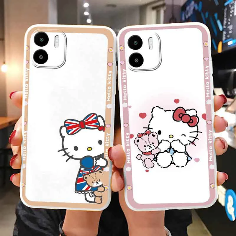 Cute Phone Case For Xiaomi Redmi A1 A2 redmi a 1 2 Girls Anti-drop Cinnamoroll Kuromi Hello Kitty Silicone Shockproof Back Cover