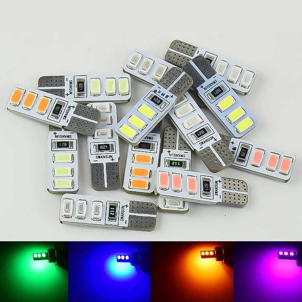 1Pc T10 Car Turn Light 6LED Signal Light Day Reading Bulb License Plate Driving Super Bright Light Running Motorcycle DC12V 24V