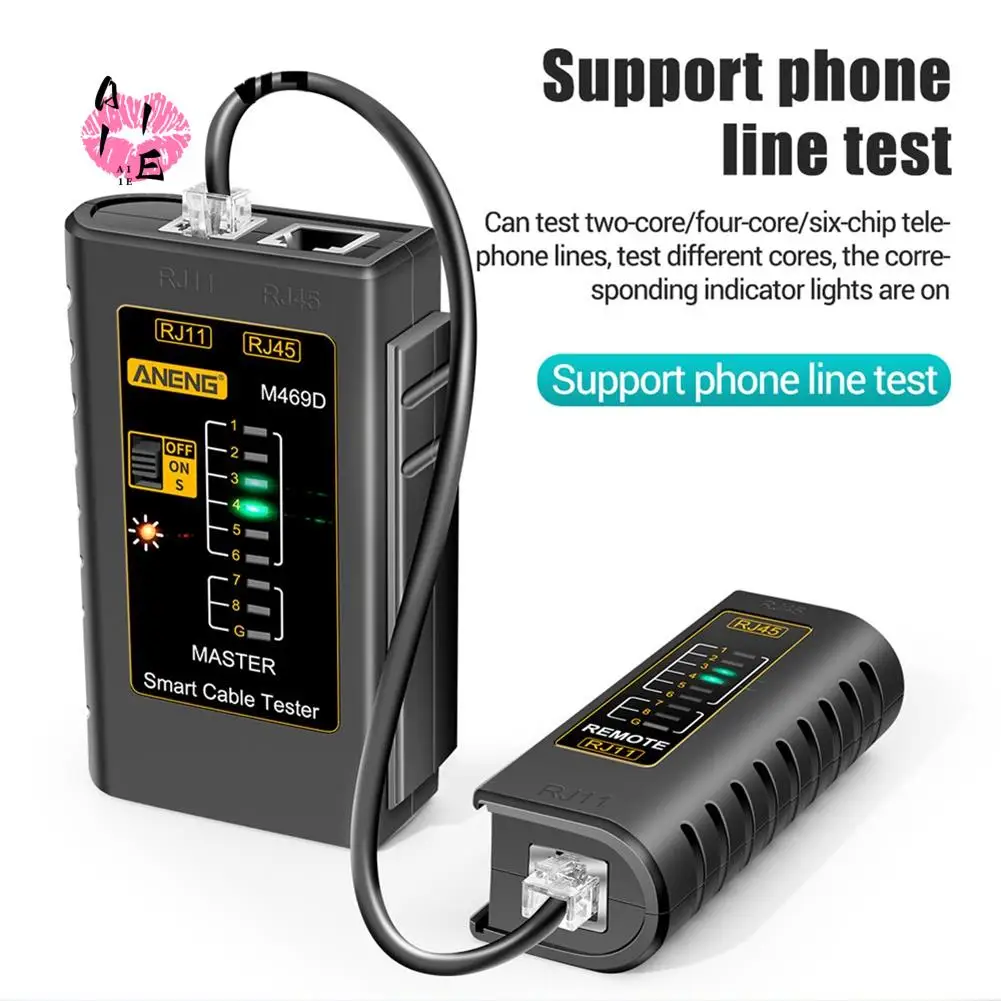 

A11E- M469D RJ45 Cable Lan Tester Network Cable Tester RJ11 RJ12 CAT5 UTP LAN Cable Tester Networking Tool Network Repair