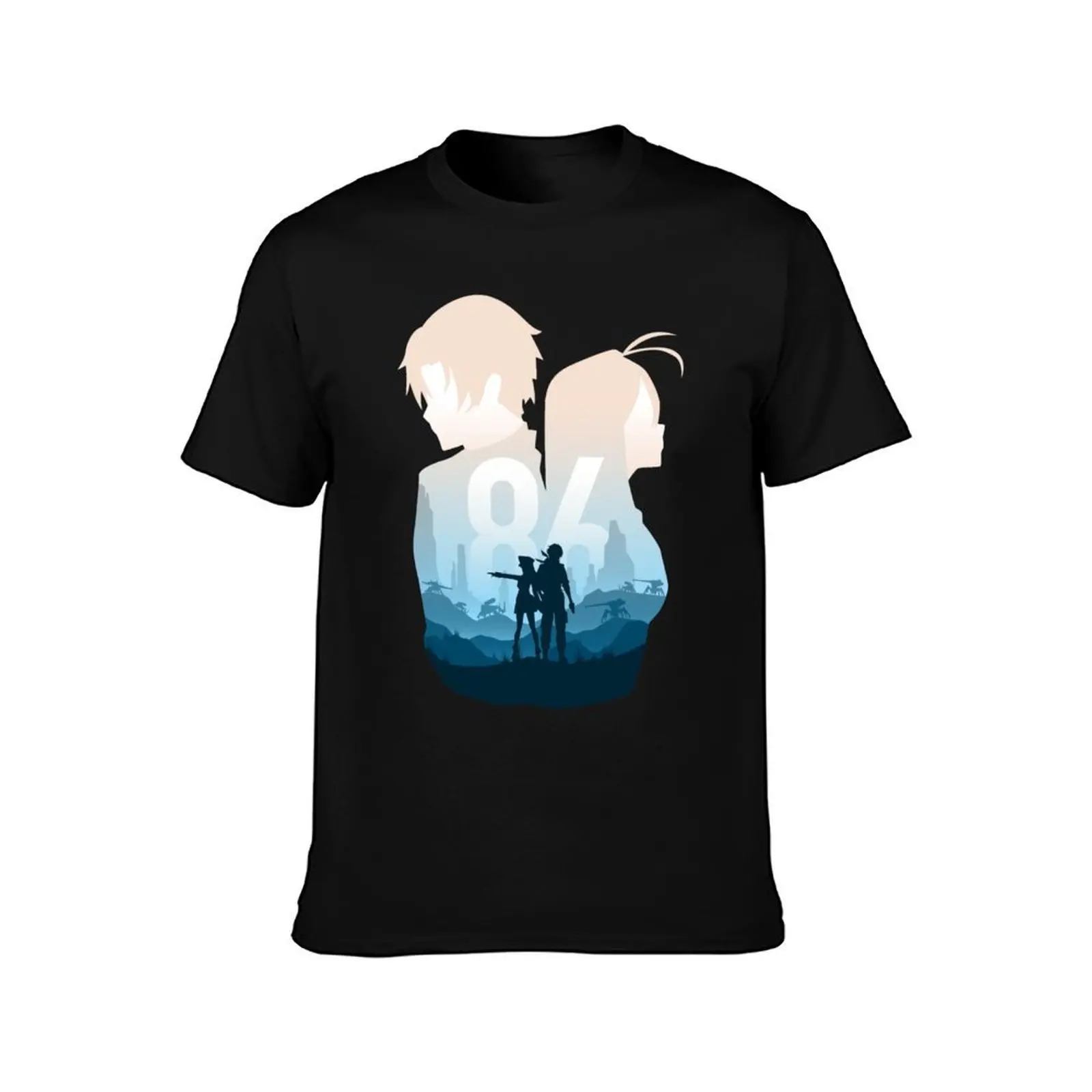 Eighty Six Landscape T-Shirt, Summer Casual Cotton Tee, Oversized Streetwear Tops, Vintage Graphic Print, Loose Fit Short Sleeve