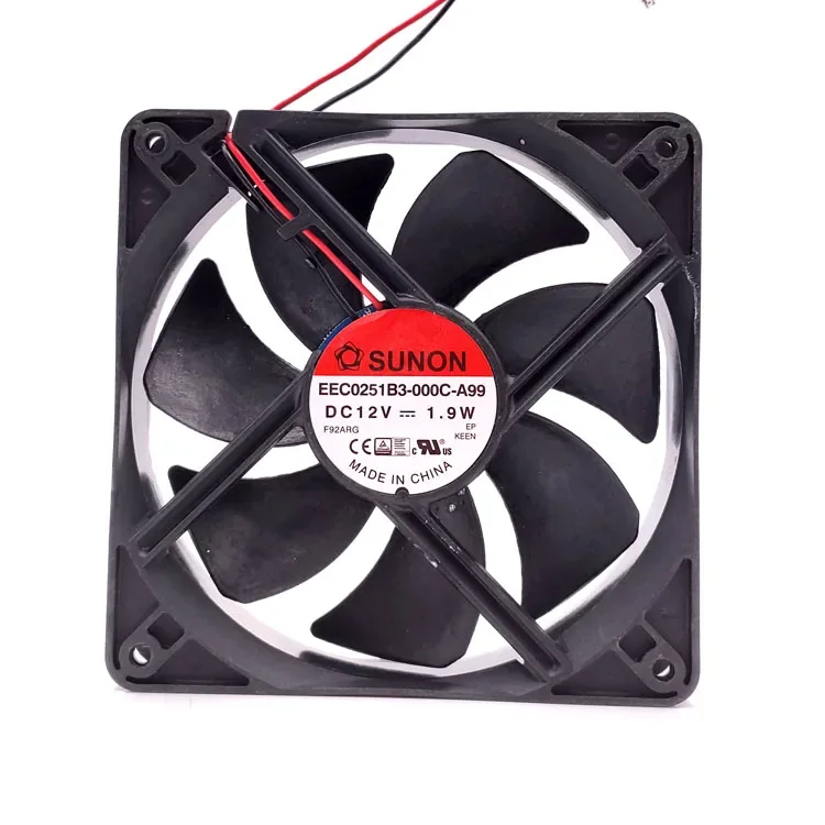 120-mm-Lüfter für PC-Gehäuse, für Sunon EEC0251B3-000C-A99, 120 x 120 x 25 mm, DC 12 V, 1,9 W, 12025, geräuscharmer, leiser Kühler