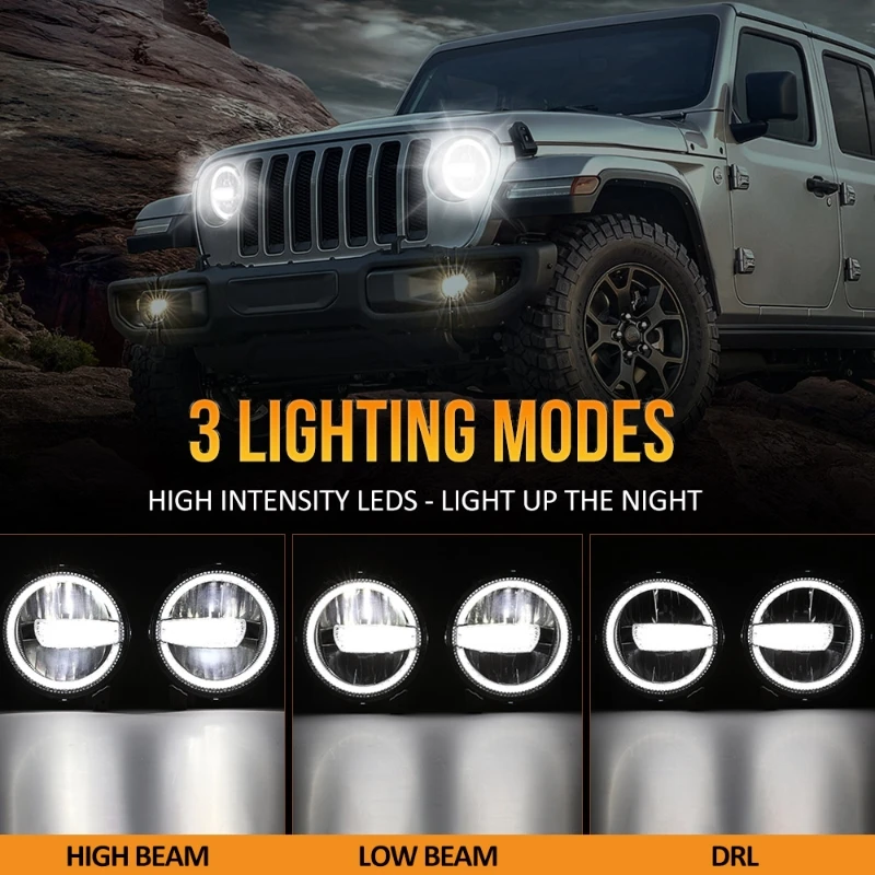 2pcs/set 9 Inch LED Car Headlight Daytime Running Light Auto Accessories For JL - Model MS-SS9