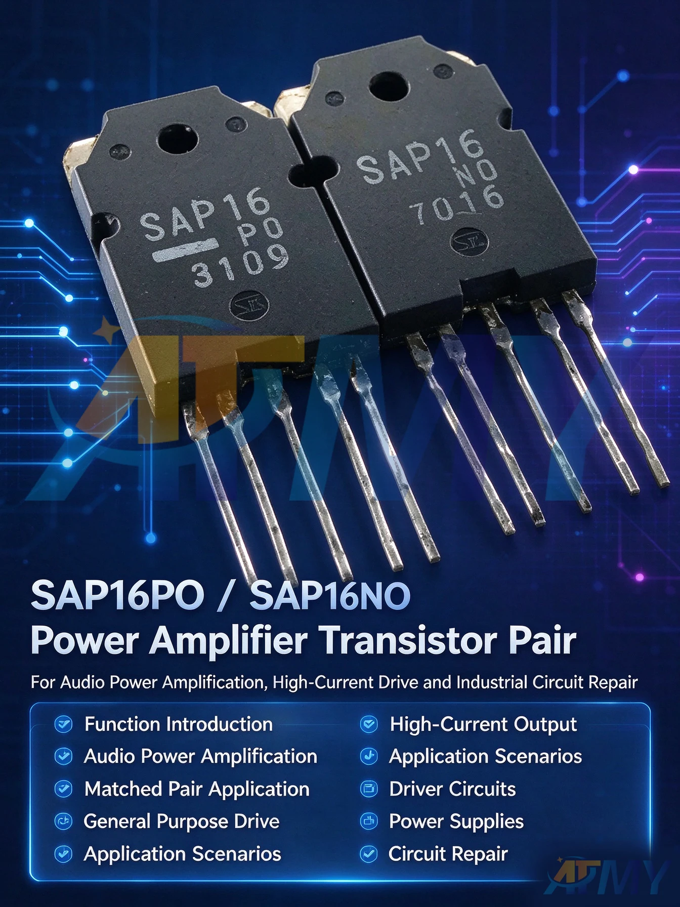 SAP16PO SAP16NO SAP16NY SAP16PY SAP15NY SAP15PY SAP15PO SAP15NO Audio amplifier dedicated matching transistor