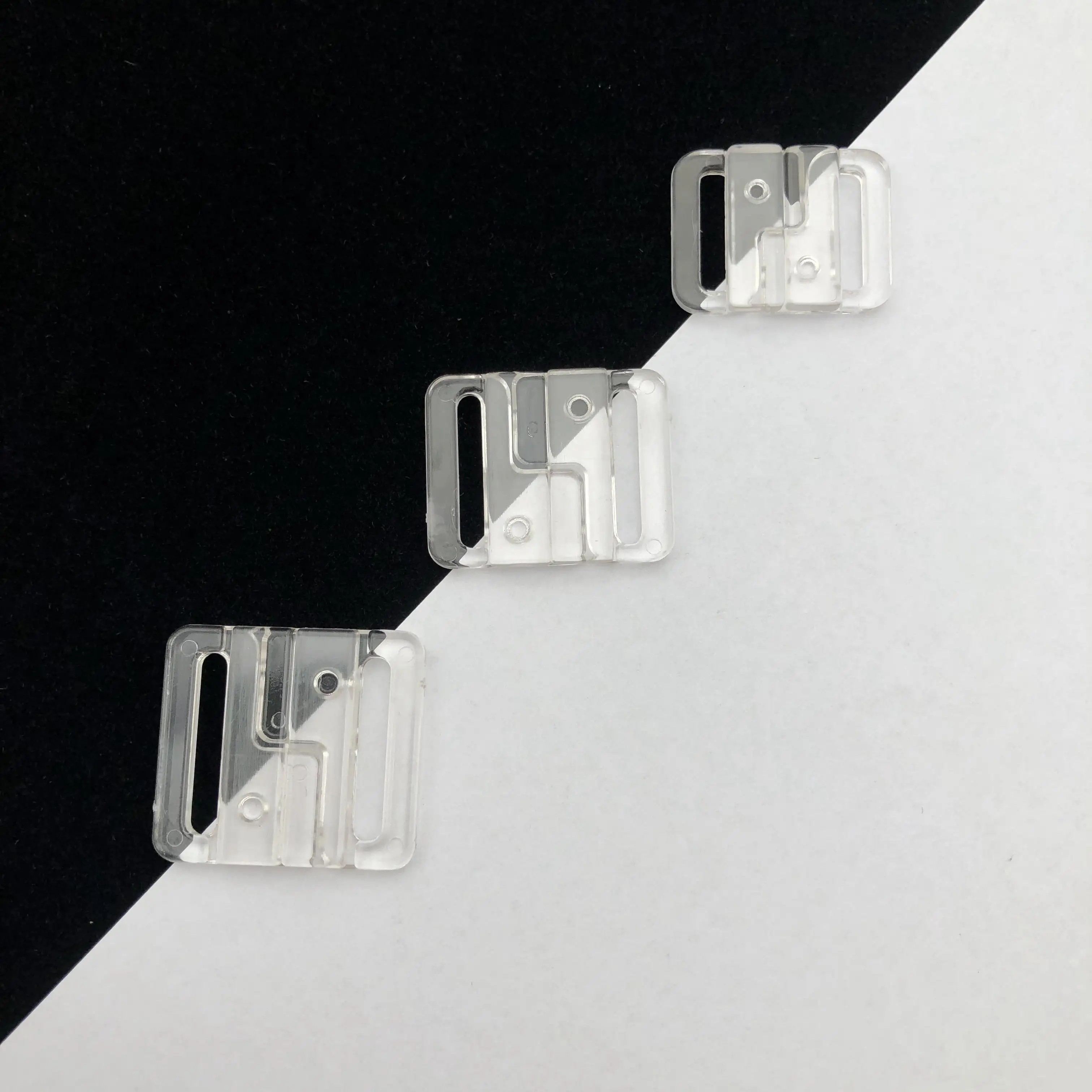 Clear Plastic Bikini Bra Clip Transparent Swimwear Clickers Front Clasp Quilt Buckle Back Hook 16mm/18mm/20mm