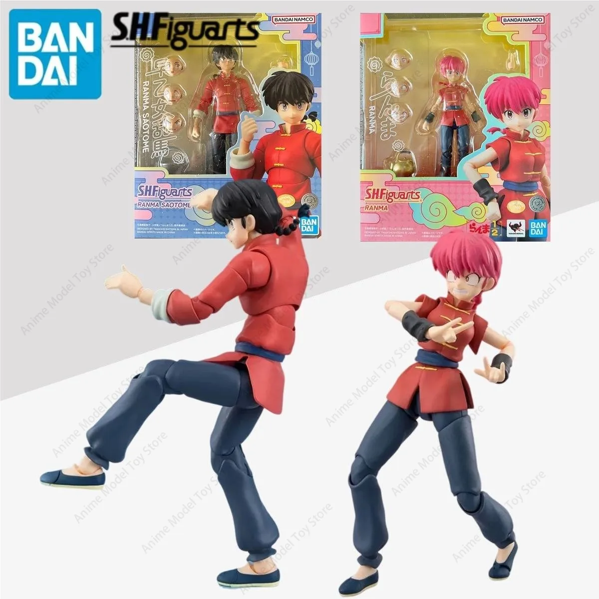Figuras de Anime Originales de Bandai en Stock, Ranma 1/2 SHF Ranma Saotome, Alta Posabilidad, Kits de Modelos, Juguetes Coleccionables de Acción