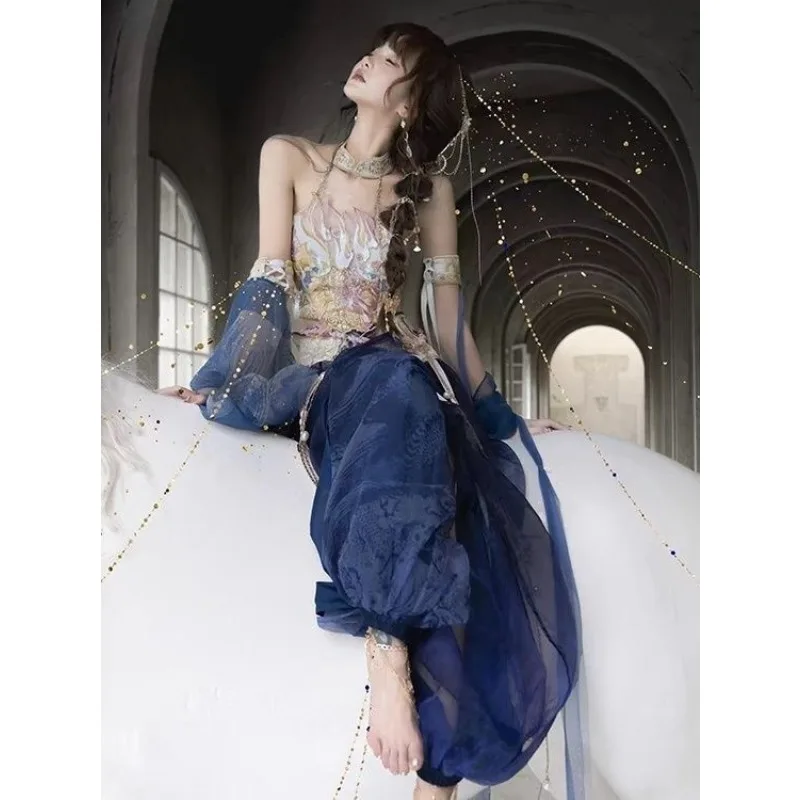 Heavy industry embroidery Western style Exotic Dunhuang element clothing Heavy industry Hanfu