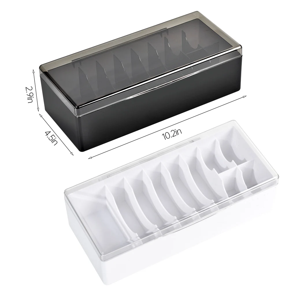 Caja de almacenamiento de 10 rejillas, contenedores organizadores artesanales, herramientas de almacenamiento de accesorios para uñas, organizador multirejilla para profesionales de belleza