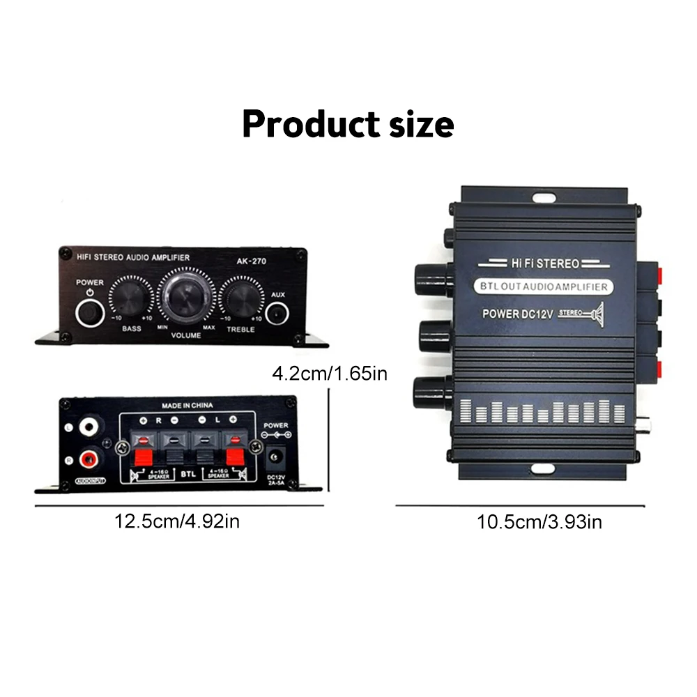 12V 400W Stereo Mini Amplificador Audio Power Amplifier FM HIFI 2CH Audio Music Player Stereo Audio Amplifier For Mic Car Home