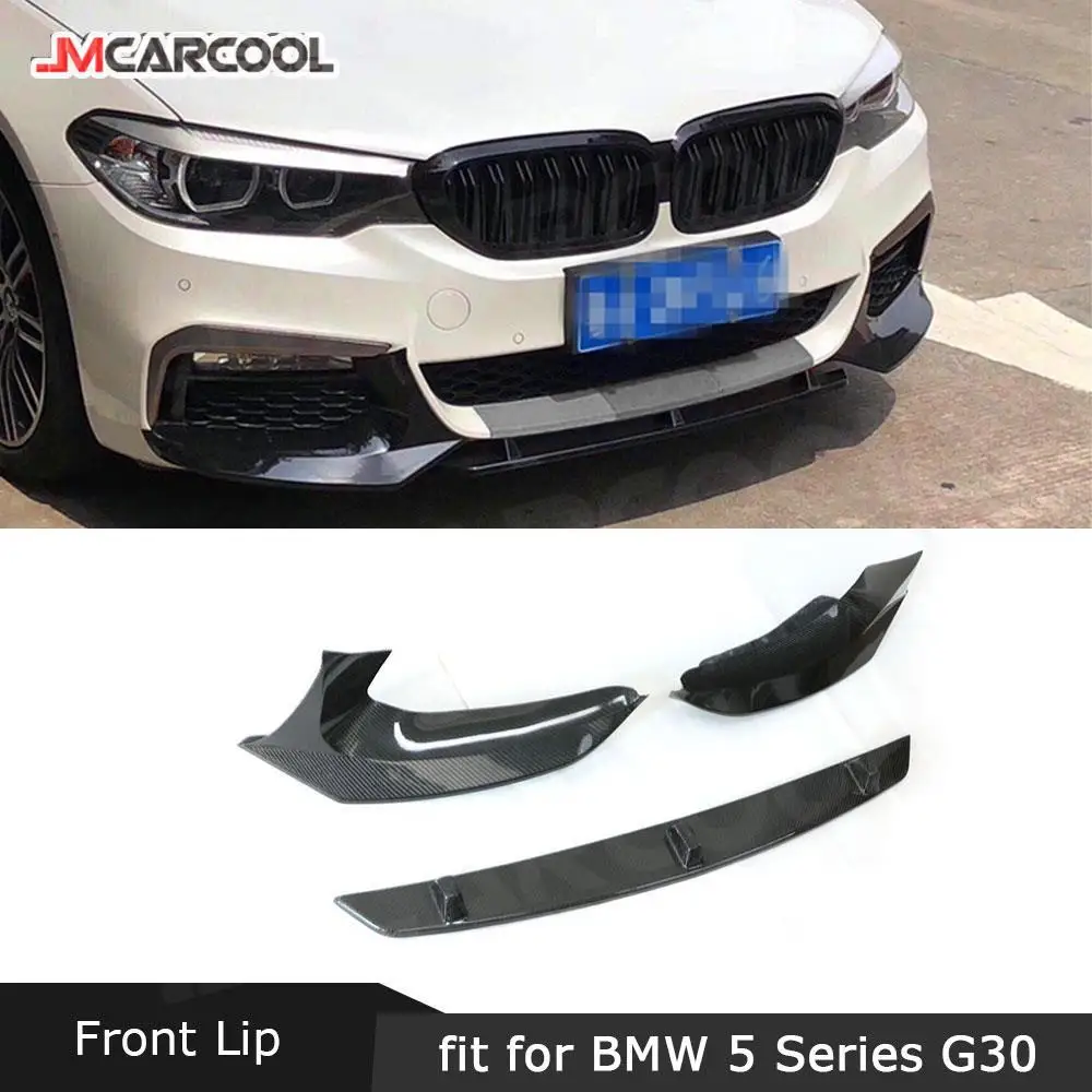 

5 Series Carbon Fiber Front Lip Splitters for BMW G30 G31 G38 M Tech Sport 2017 2018 2019 Head Bumper Trim Aprons 3 PCS/Set