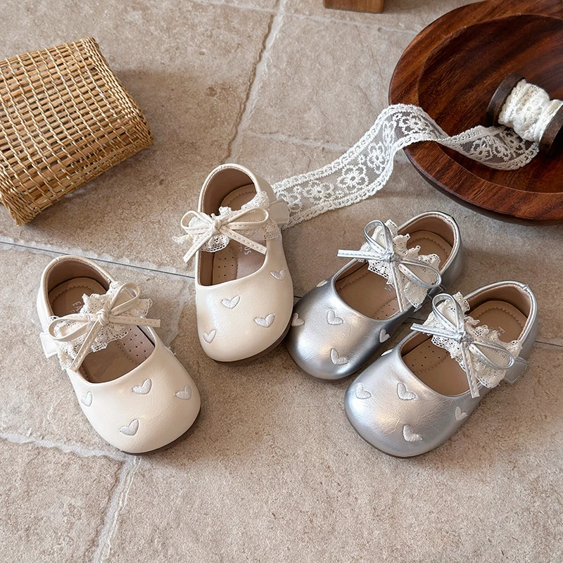 2026 Spring Autumn Fashion Comfortable Best Kids Shoes Mary Jane Bow Lace Soft Sole Casual Daily Princess Shoes for Girls