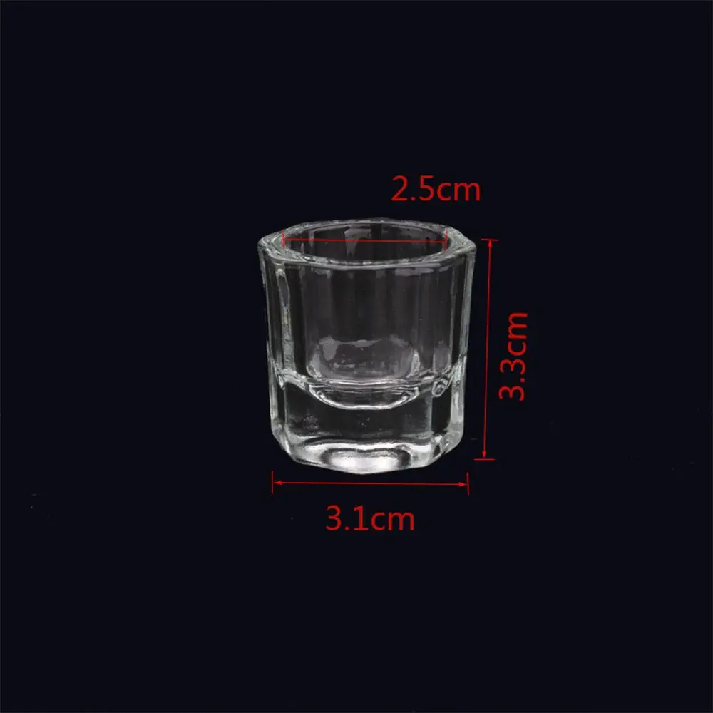 Tasse octogonale en verre pour poudre Assad, conteneur auxiliaire, outils de manucure, 1 pièce