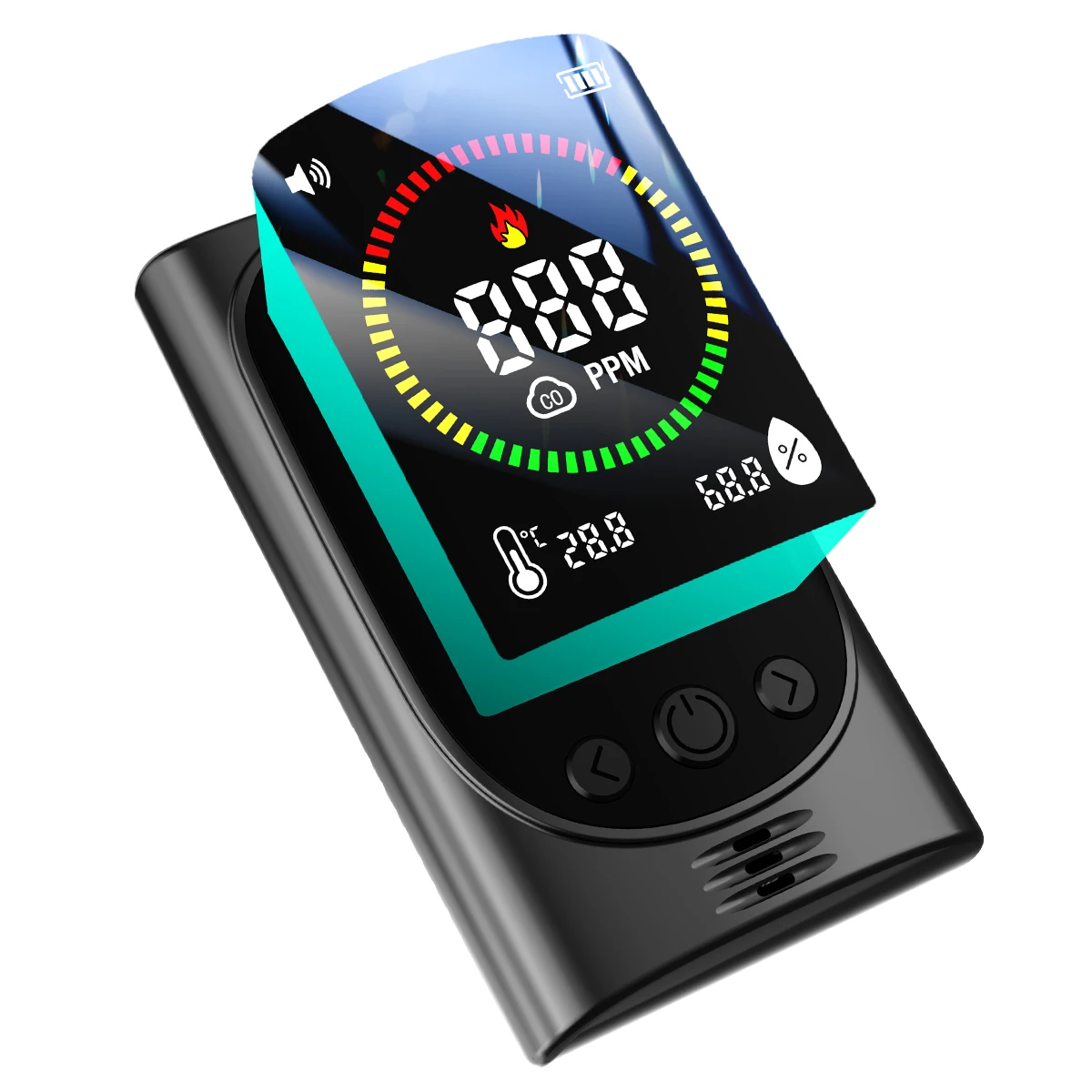 

2025 New Type CO4-in-1 Professional Indoor Air Quality Monitor IP54 Rated Portable Detection Lithium-ion Battery Alarm