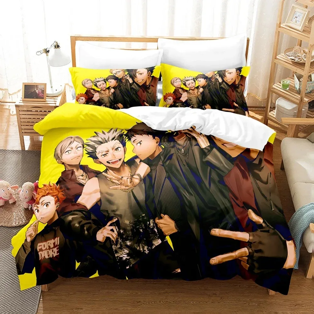 

Haikyu Bedding Set Japan Famous Anime Comforter Duvet Cover Quilt And Pillowcase Bed Linen Bedroom Bedclothes Dropshipping Gift