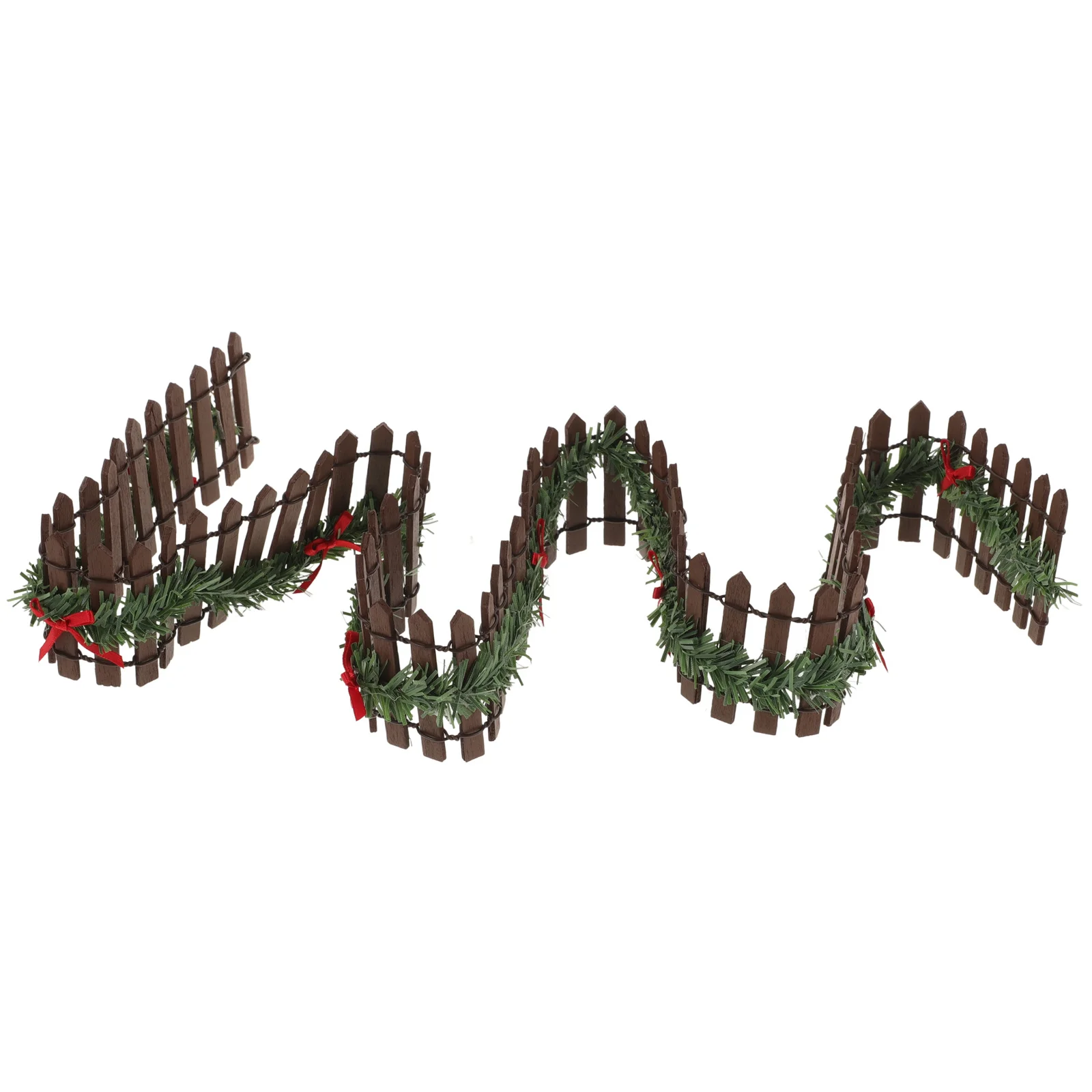 

Micro Landscape Wooden Mini Fence Christmas Garden Decoration Miniature Wood Garden Fence Trim Xmas Decoration