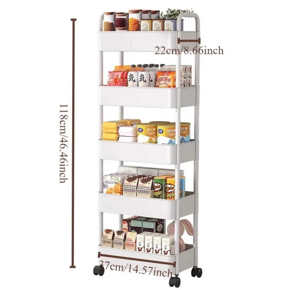 Kitchen Floor Multi-Layer Trolley Rack Bedroom Baby Snacks Mobile Bathroom Bathroom Storage Storage Rack