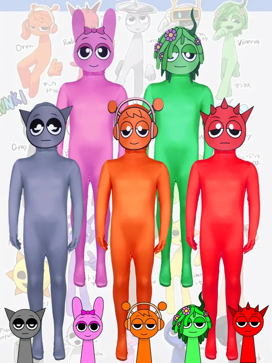 

2025 New Sprunki Incredibox Cosplay Costume Kid Monster Horror Game Clothing Creative Christmas Party Jumpsuits Clothes