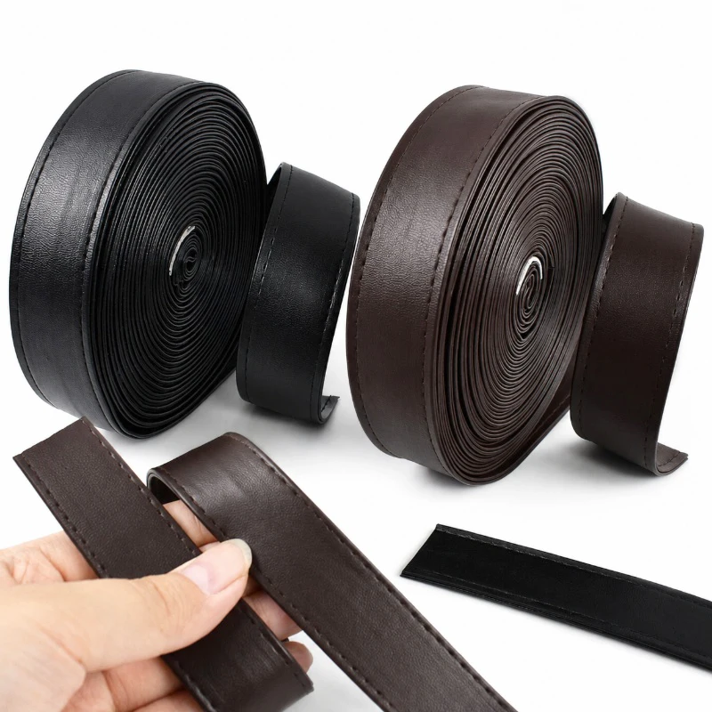 5M Synthetic Leather Strap Trim 10/15/20/25/30mm PU Webbing Tape By Meter Necklace Bracelets Decoration Leathers Rope Supplies