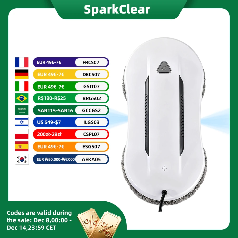 Intelligent Window Vacuum Cleaning Robot Electric Auto Twin Water Spray Glass Cleaner Robotic with Remote Control UPS Anti-drop