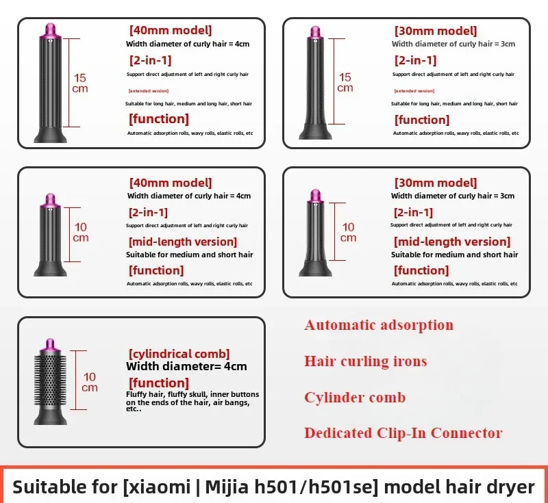 مجفف الشعر موجة الشباك العصا ملحق ل Xiaomi Mijia مجفف الشعر H501/ H501SE تجفيف النمذجة الملحقات