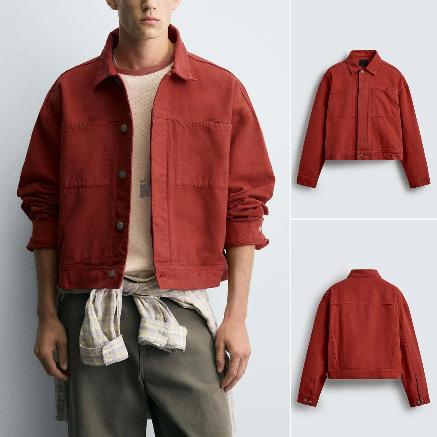 

Busin Faion Casual ort Jaet Men's Autumn New Sle ket Decorated Flip Collar Coat Polyester Fiber Long Sve