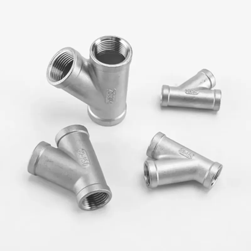 304 Stainless Steel Y-way Internal Thread 45 Degree Inclined Tee Internal Thread Three-way Three-way Interface One-thirds Pipes