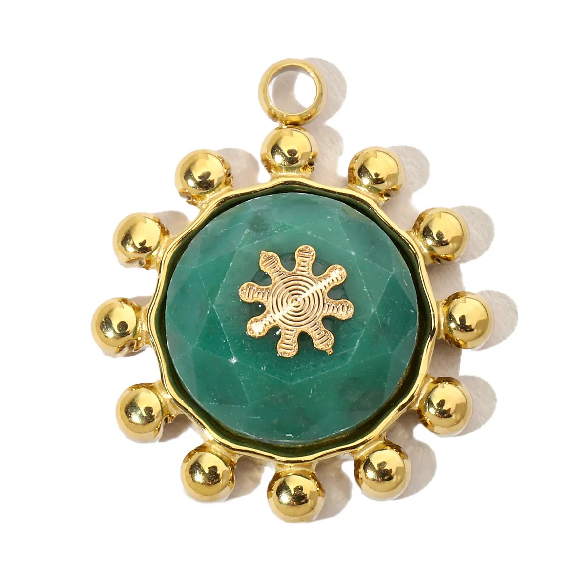 3pcs/Lot French Leaf Natural Stone Stainless Steel Diy Charms Women African Pine Star Necklace Pendant Chalchite Jewelry