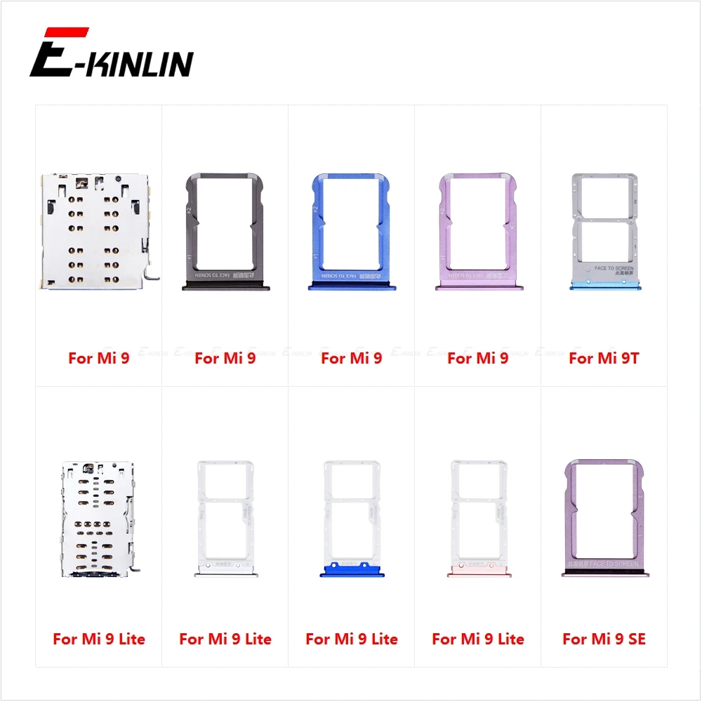 Sim Card Socket Slot Tray Reader Holder Connector Micro SD Adapter Container For XiaoMi Mi 9T 9 Lite SE Replacement Parts