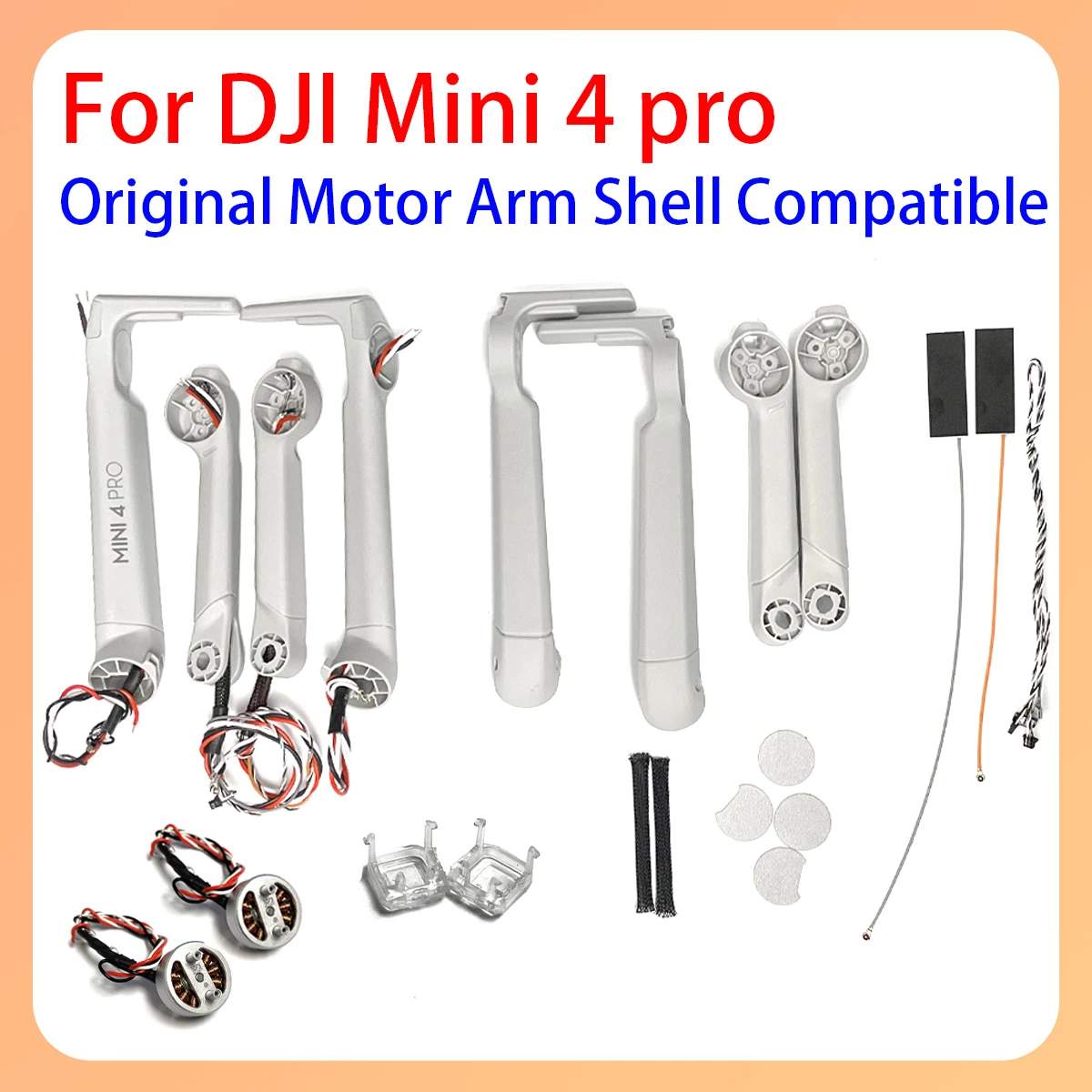 

Original factory min4pro front, rear, left, and right arm shells with wired antenna motors suitable for DJI min4pro series drone