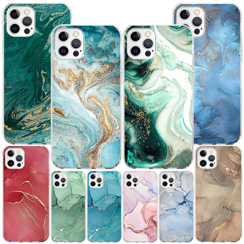 Granite Marble Phnoe Case for Iphone 11 12 13 Mini 14 15 Pro Max X Xs Xr 7 Plus 8 + Apple 6S SE 2020 Unique Cover Coque