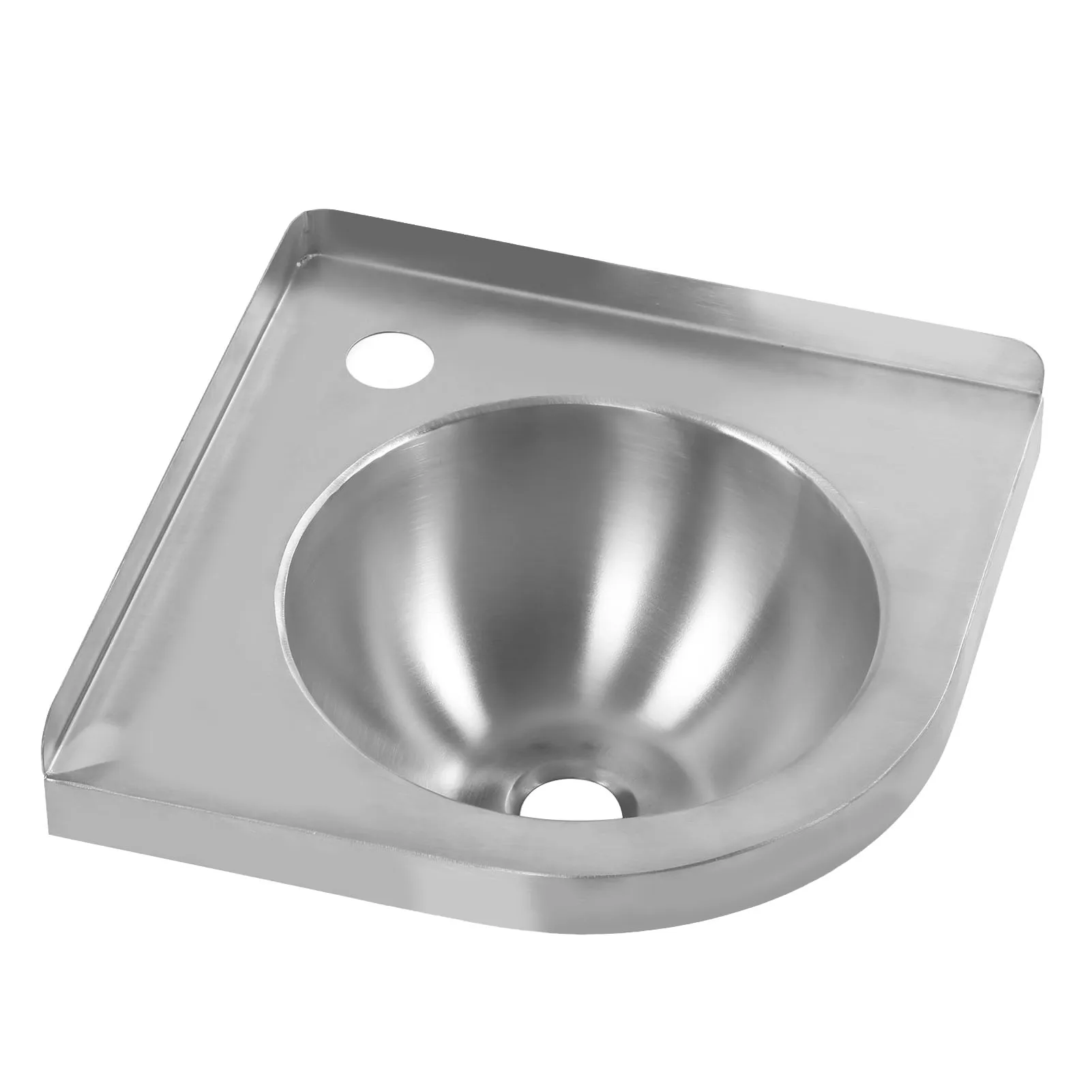 

Corner Triangle Hand Wash Basin Sink (Brushed Finish) - Suitable for Kitchen & Bathroom, Fit for Boat Caravan RV Camper