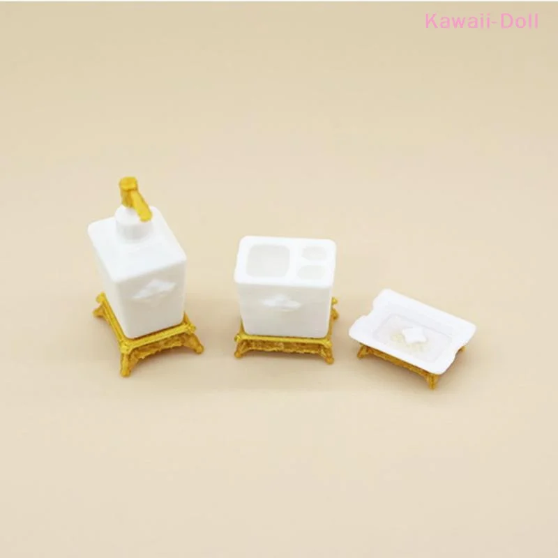 1/3Pcs 1:12 Scale Dollhouse Miniature Lotion Bottle & Soap Dish Mini Toothbrush Holder Nordic Style Model Bathroom Accessory Set