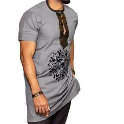 T-shirty dashiki sukienki afrykańskie ubrania dla mężczyzn odzież z afryki kulturowa moda kaftan koszulka homme suknia na co dzień africaine