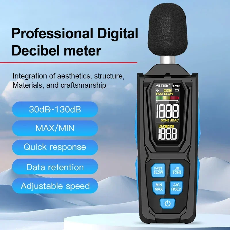 30-130dB Professional Decibel Meter Audio Teste Sound Tester Digital Sound Level Noise Meter Handheld Noise Level Decibel Meter