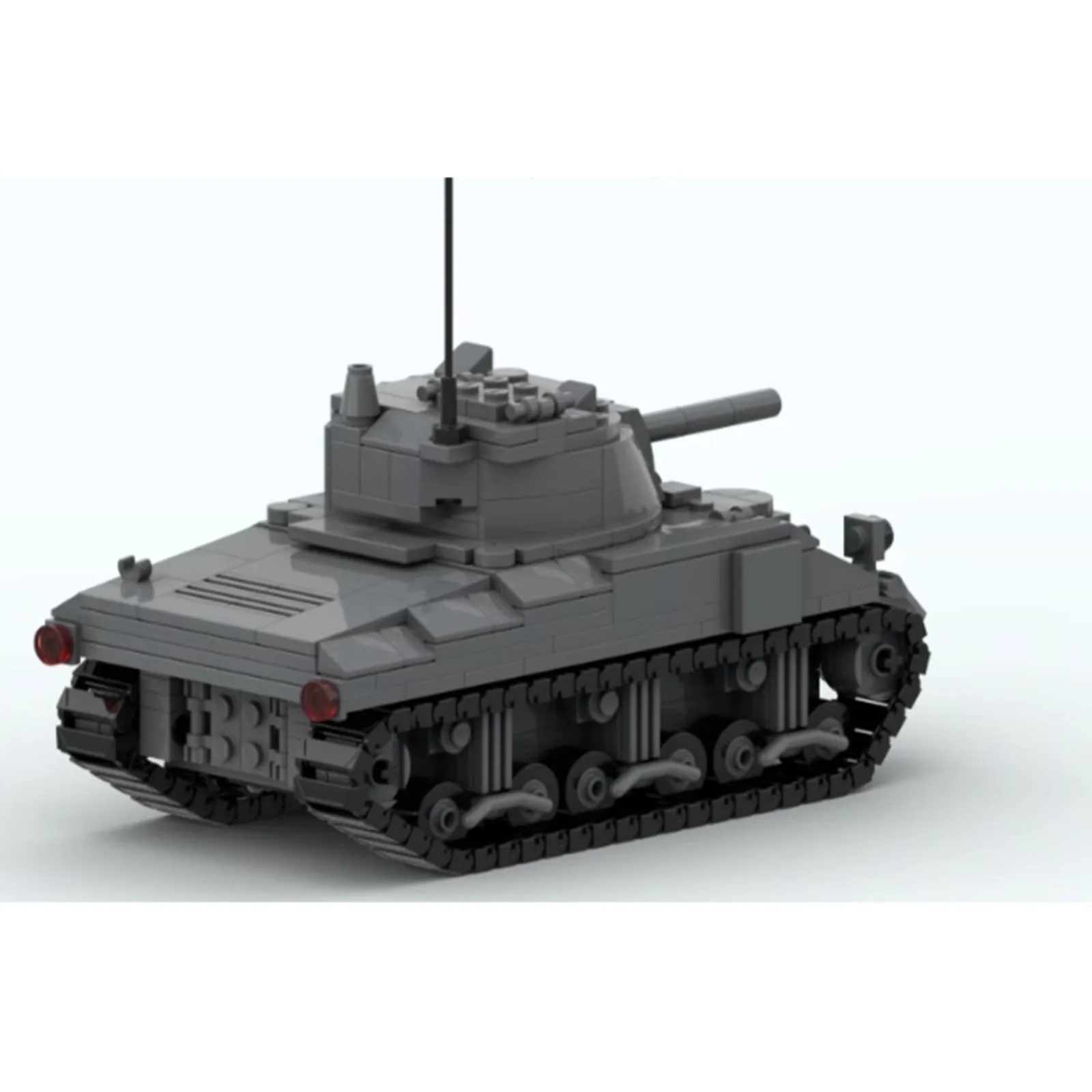 MOC M4 Sherman Tank Building Block Model Compatible with Major Bricks Systems Military Mini Building Blocks