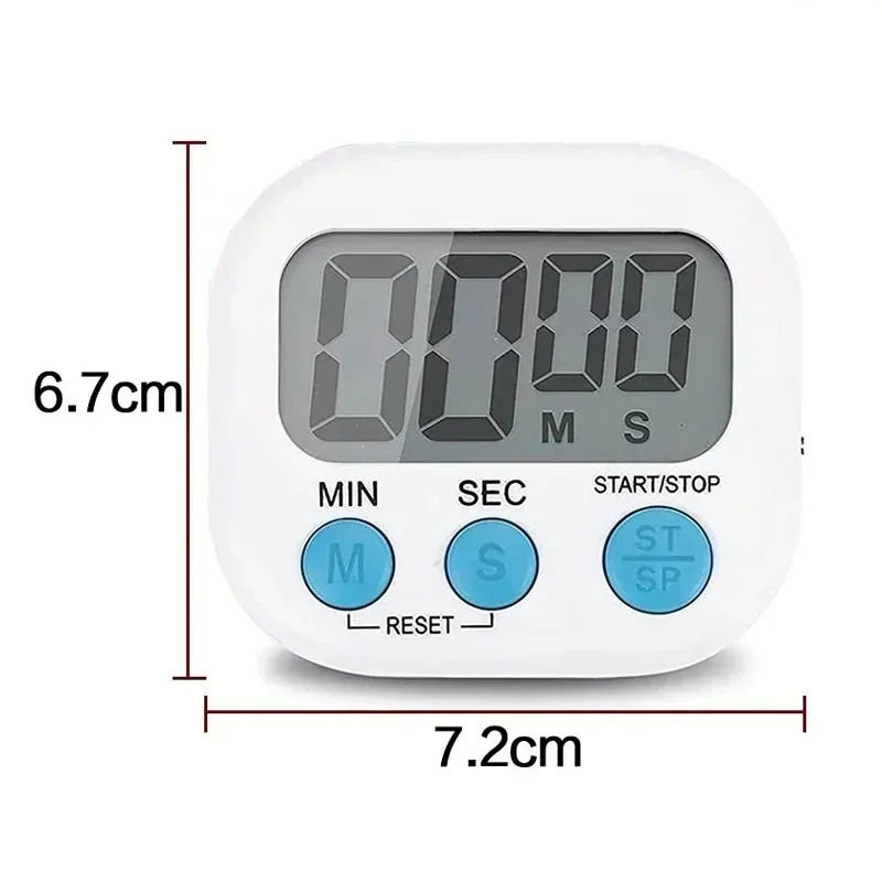 Mini Digital Kitchen Timer Big Digits Loud Alarm Magnetic Backing Stand with Large LCD Display for Cooking Baking Sports Games