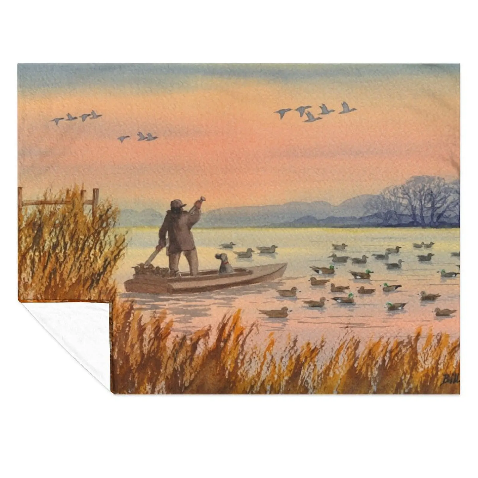 

Duck Hunting On A Perfect Day Throw Blanket Custom valentine gift ideas Flannels Summer Beddings Blankets