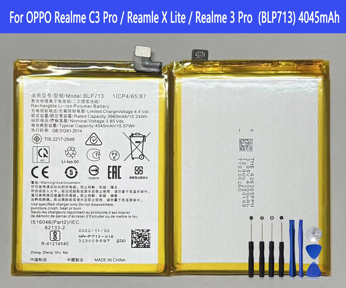 BLP713 Battery For OPPO Realme C3 Pro / Reamle X Lite / Realme 3 Pro Repair Part Original Capacity Phone Batteries Bateria