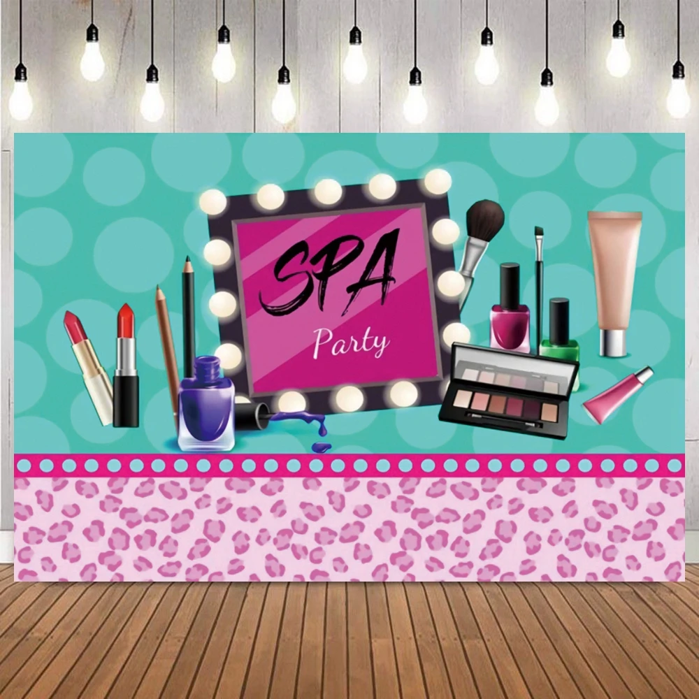 Spa Party Themed Backdrop for - Beauty Makeup Girl Photo recension och pris