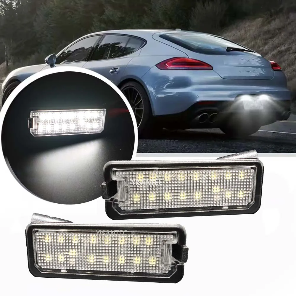 2Pcs Canbus LED License Number Plate Light For Porsche Panamera 970 2014-2016 Cayenne Macan 911 718 Boxster Rear Tail lights