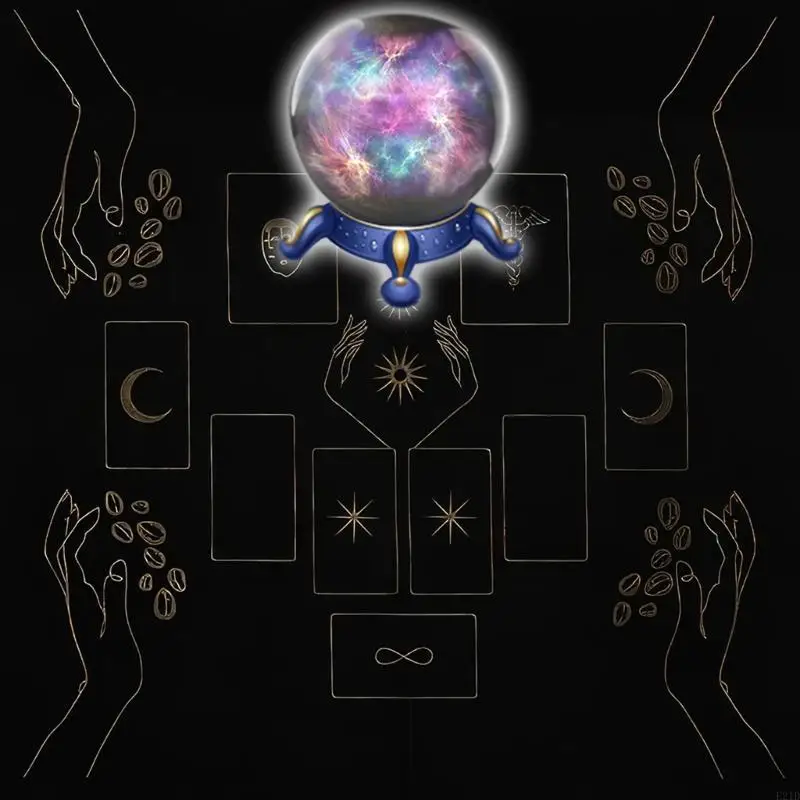   Divinations Tablecloth Card Mat Table Cover Astrological Oracles Pad Tarots Table Cloth Altars Cloth Board Game Pad